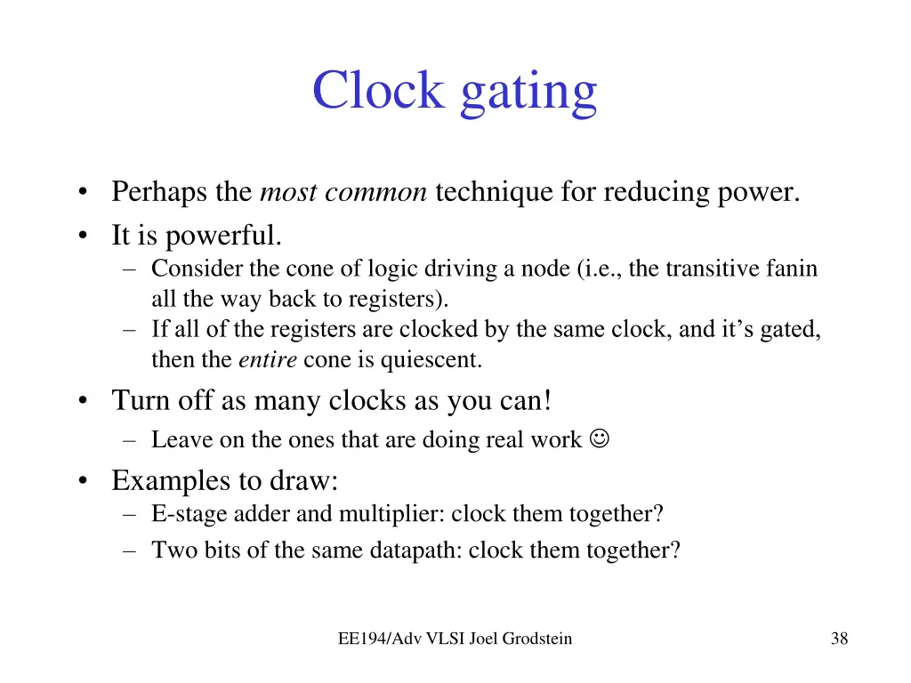clock gating