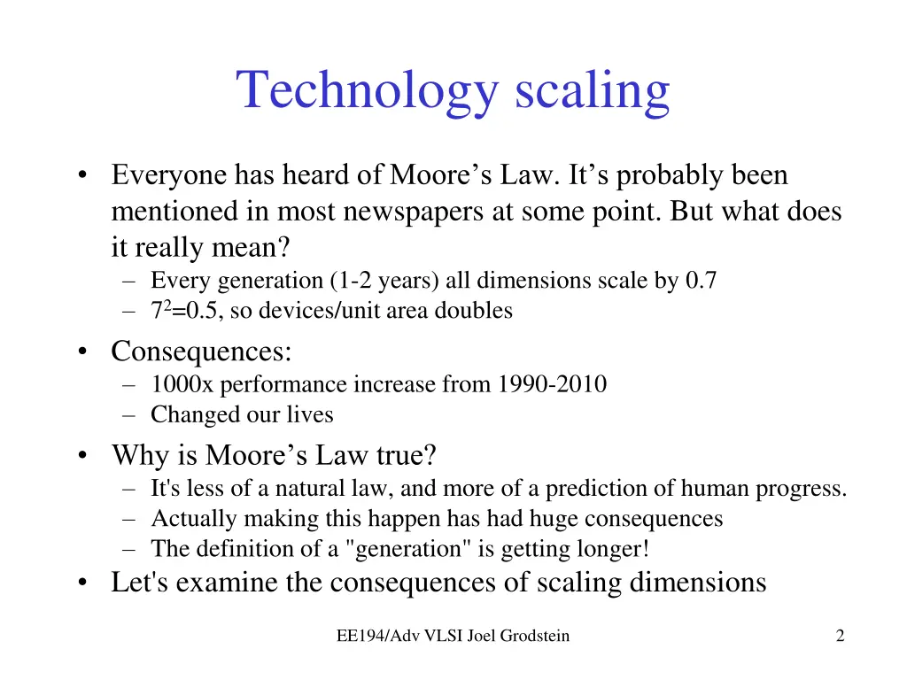 technology scaling