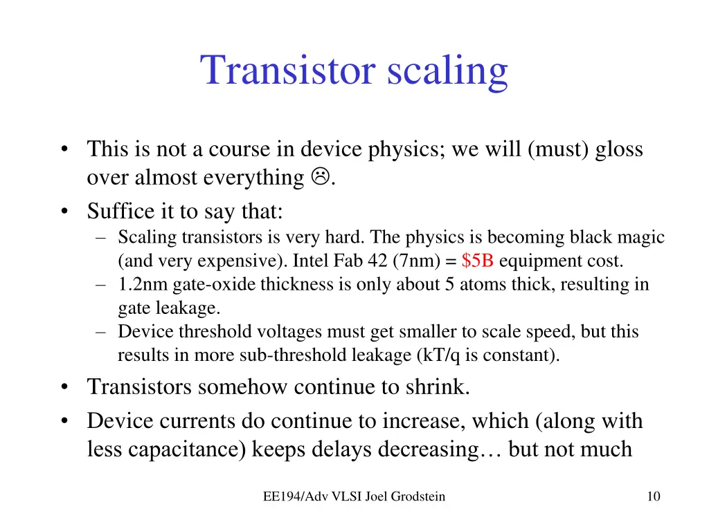 transistor scaling