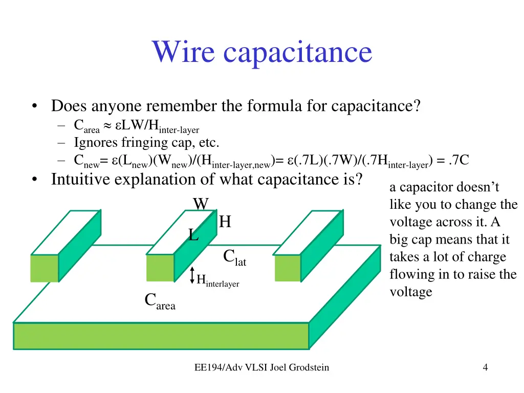 wire capacitance