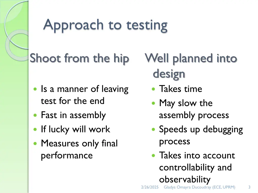 approach to testing
