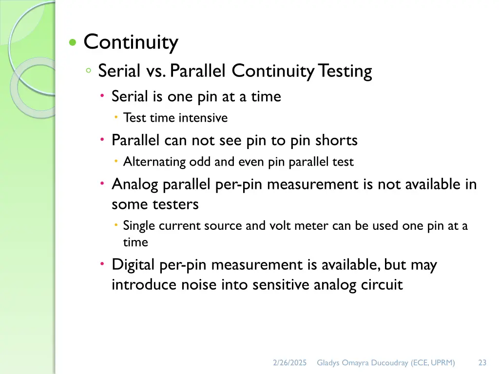 continuity serial vs parallel continuity testing 2