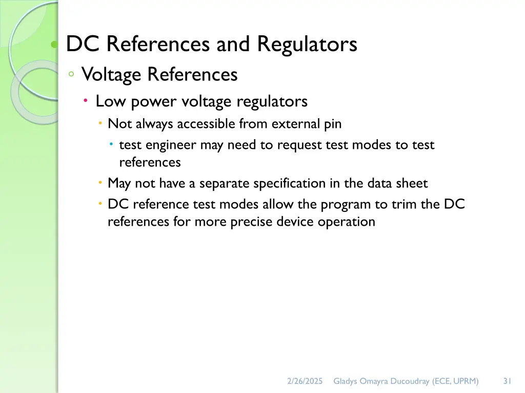dc references and regulators voltage references
