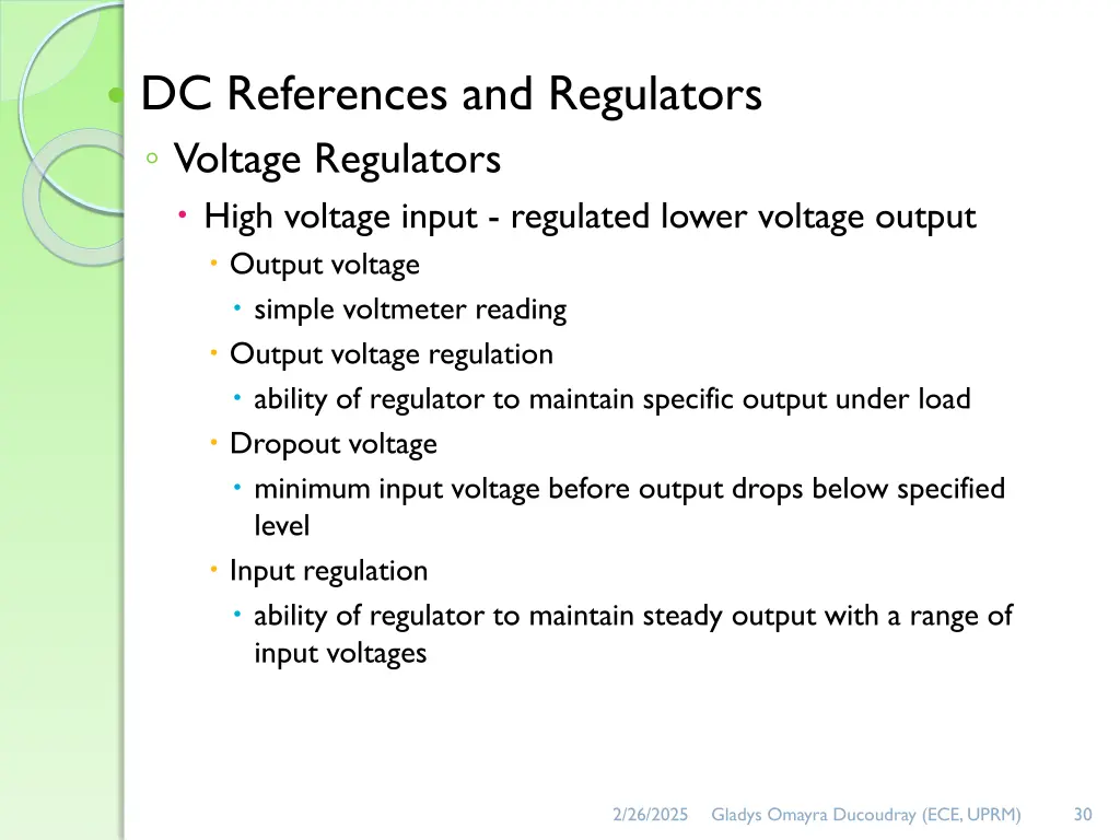 dc references and regulators voltage regulators
