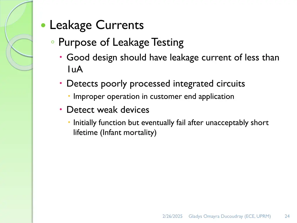 leakage currents purpose of leakage testing good