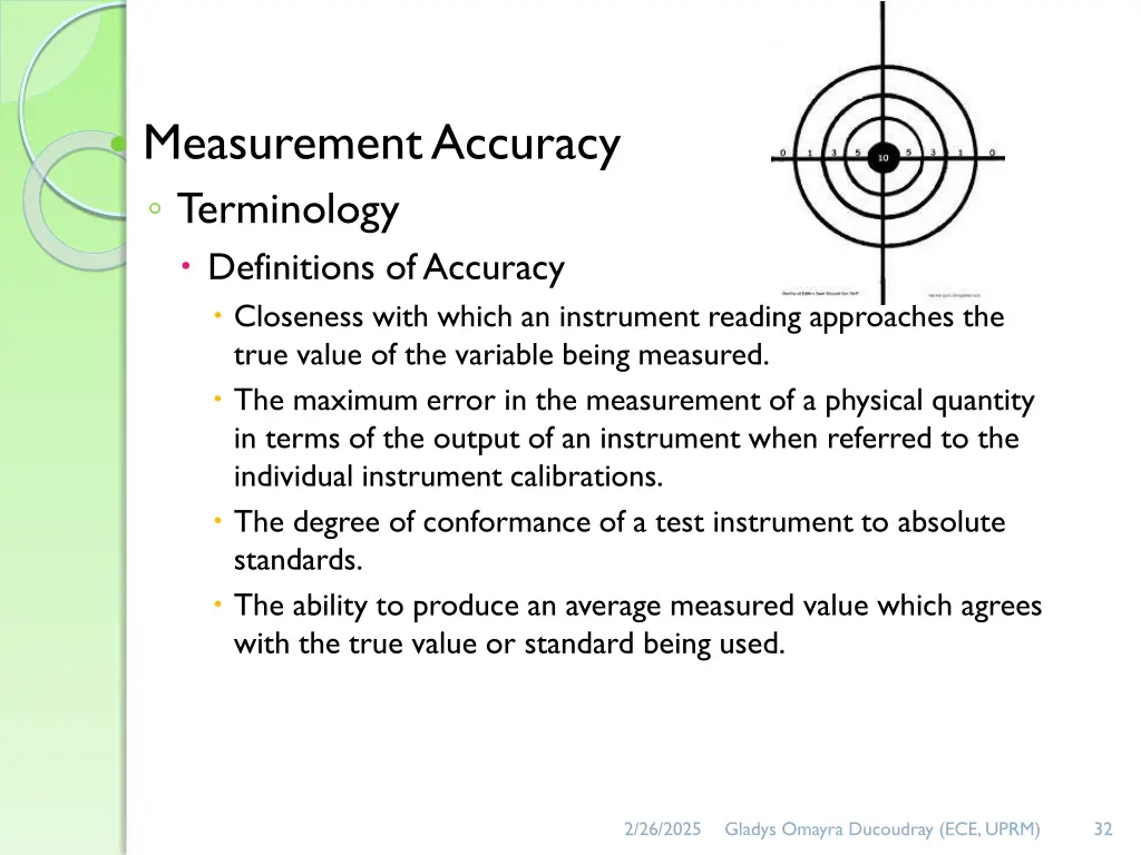 measurement accuracy terminology definitions