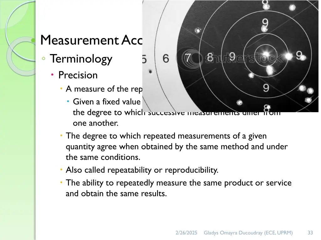 measurement accuracy terminology precision