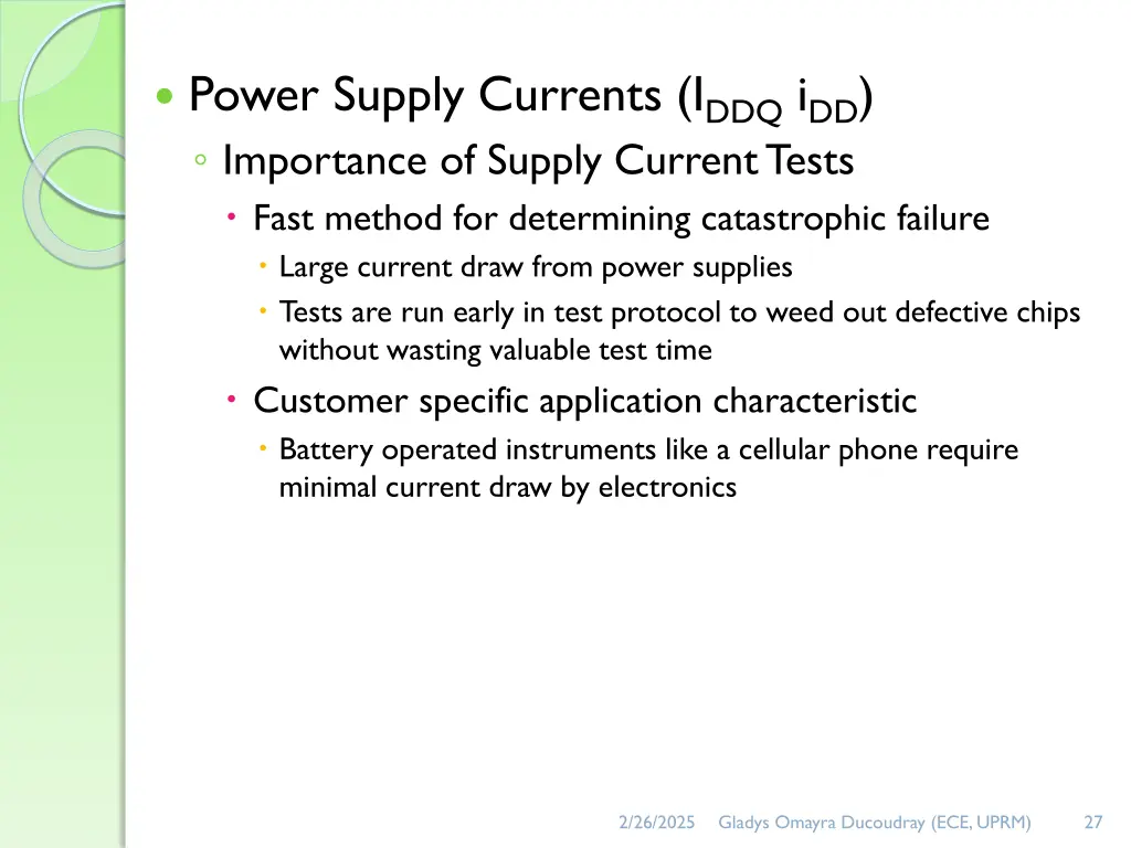 power supply currents i ddq i dd importance