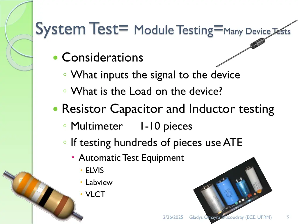 system test module testing many device tests