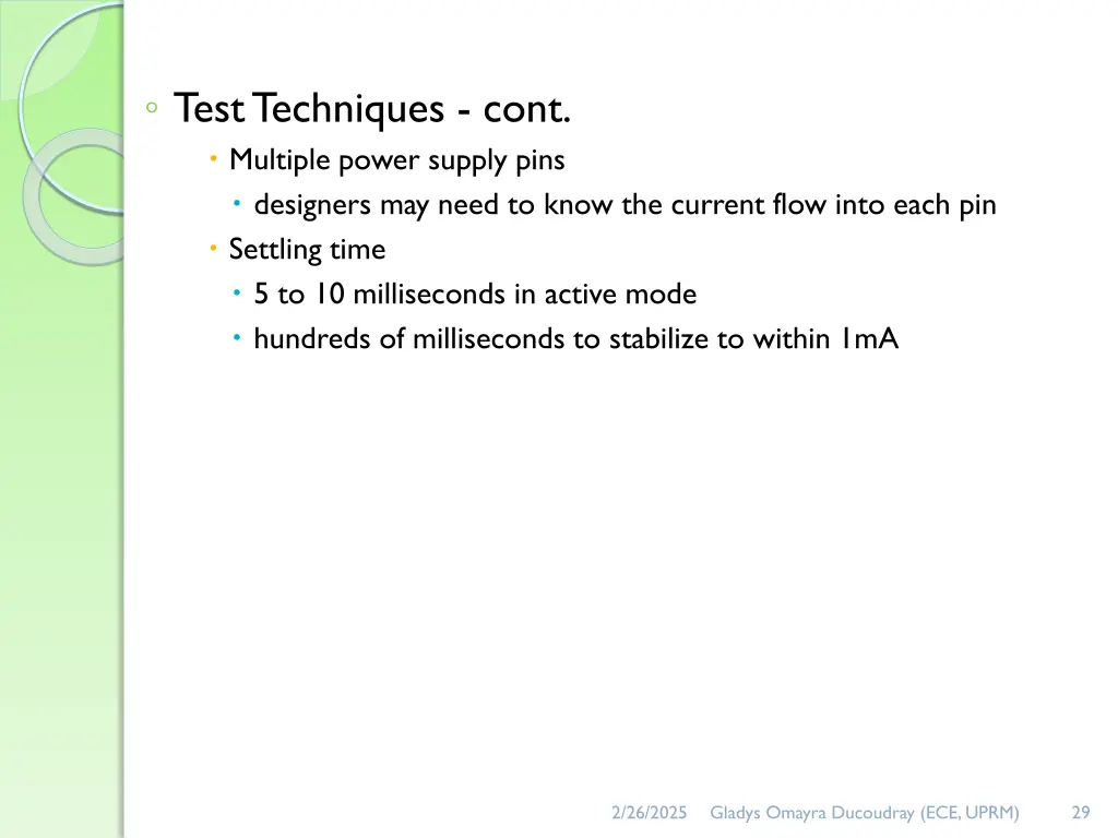 test techniques cont multiple power supply pins