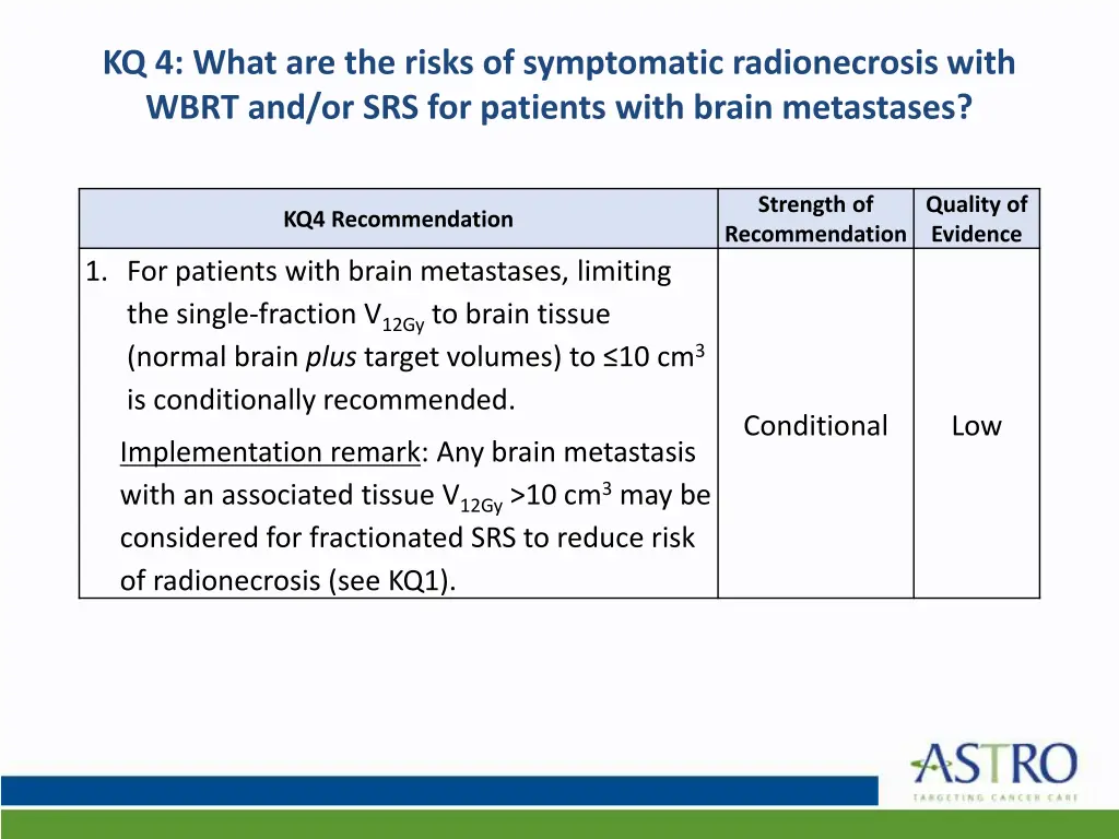 kq 4 what are the risks of symptomatic 1
