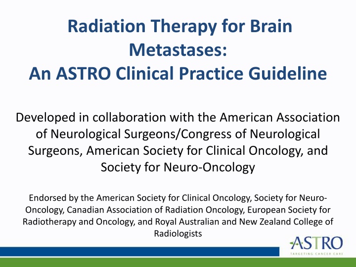 radiation therapy for brain metastases an astro