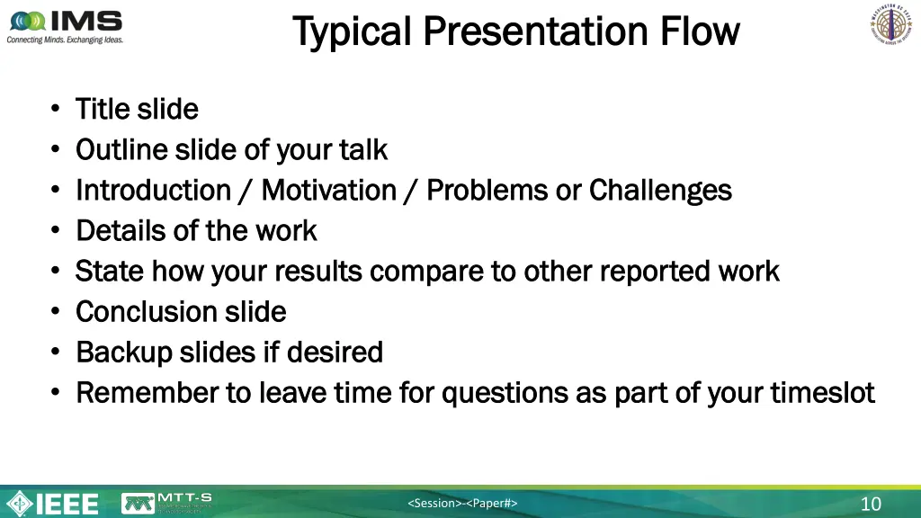 typical presentation flow typical presentation