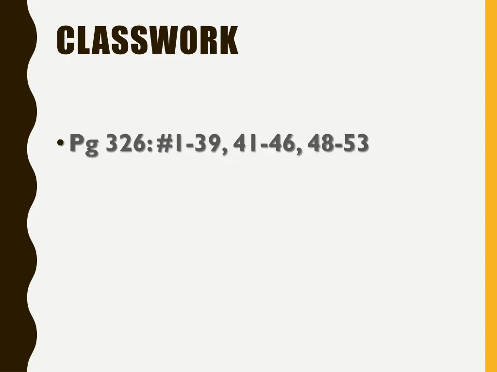 classwork