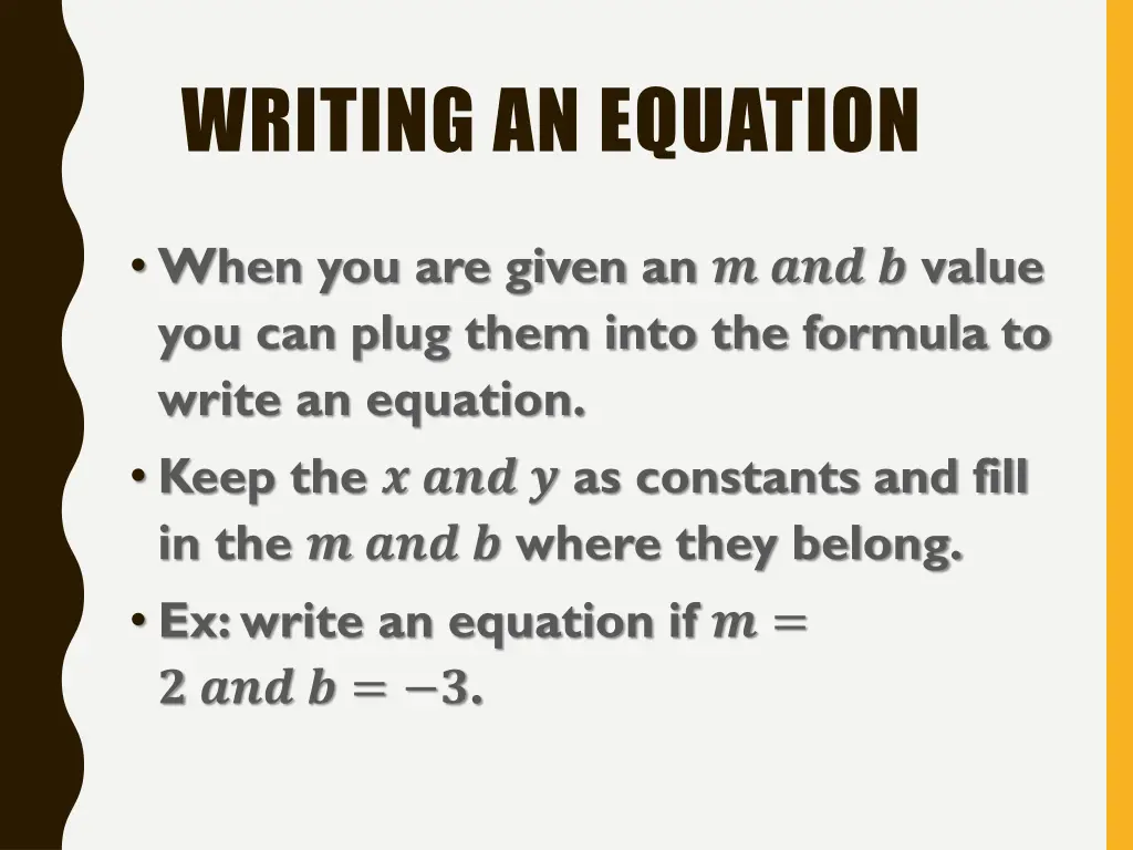 writing an equation