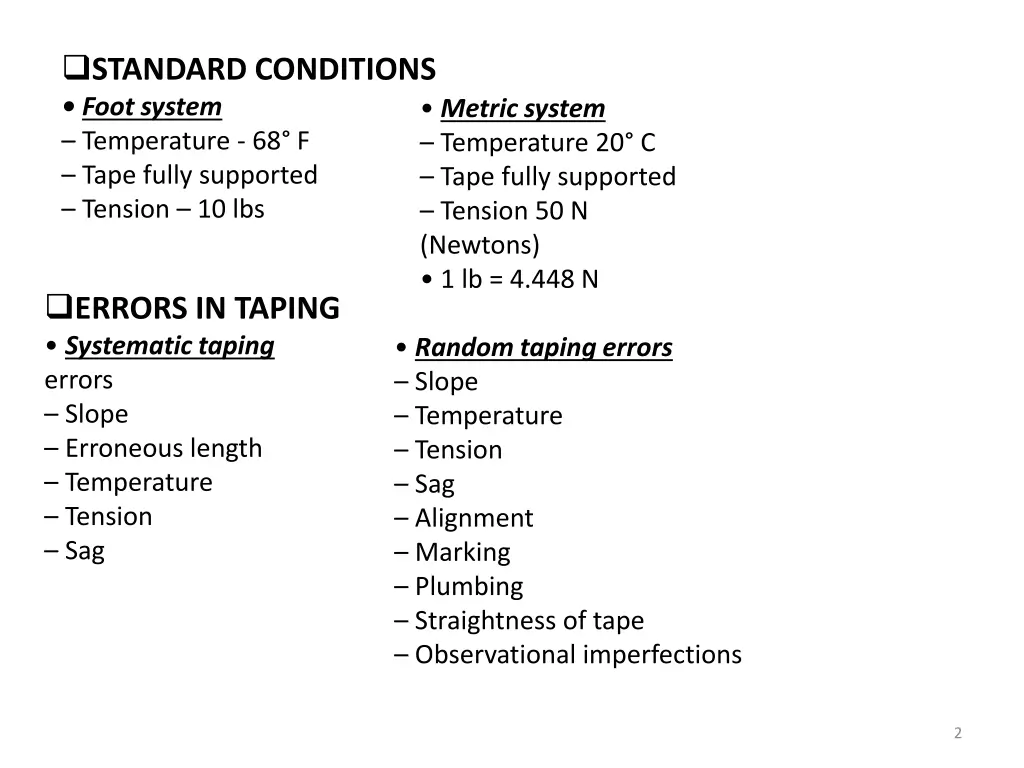 standard conditions foot system temperature