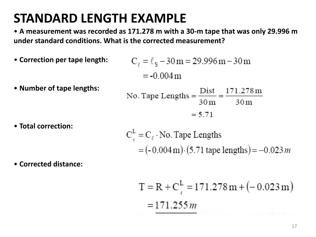 standard length example a measurement