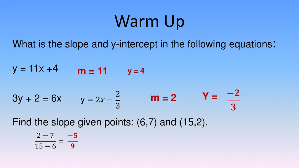 warm up 1