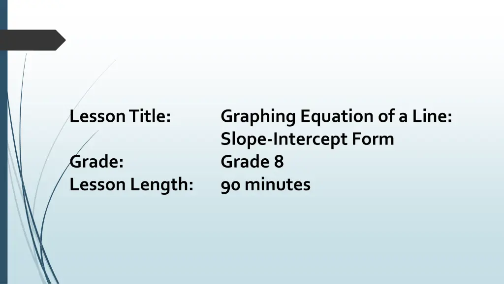 lesson title graphing equation of a line slope