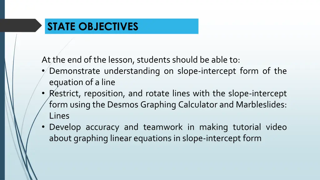 state objectives