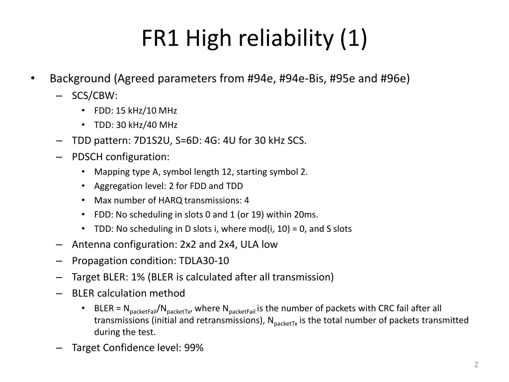 fr1 high reliability 1