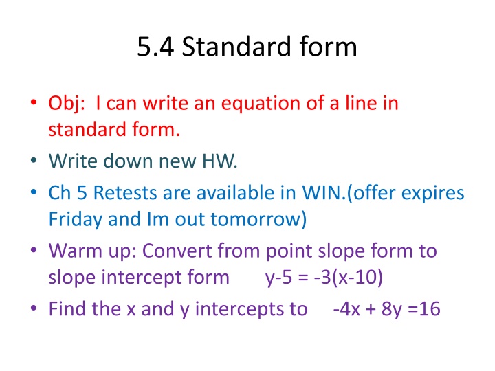 5 4 standard form