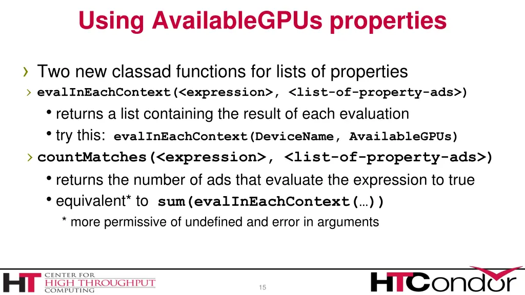 using availablegpus properties
