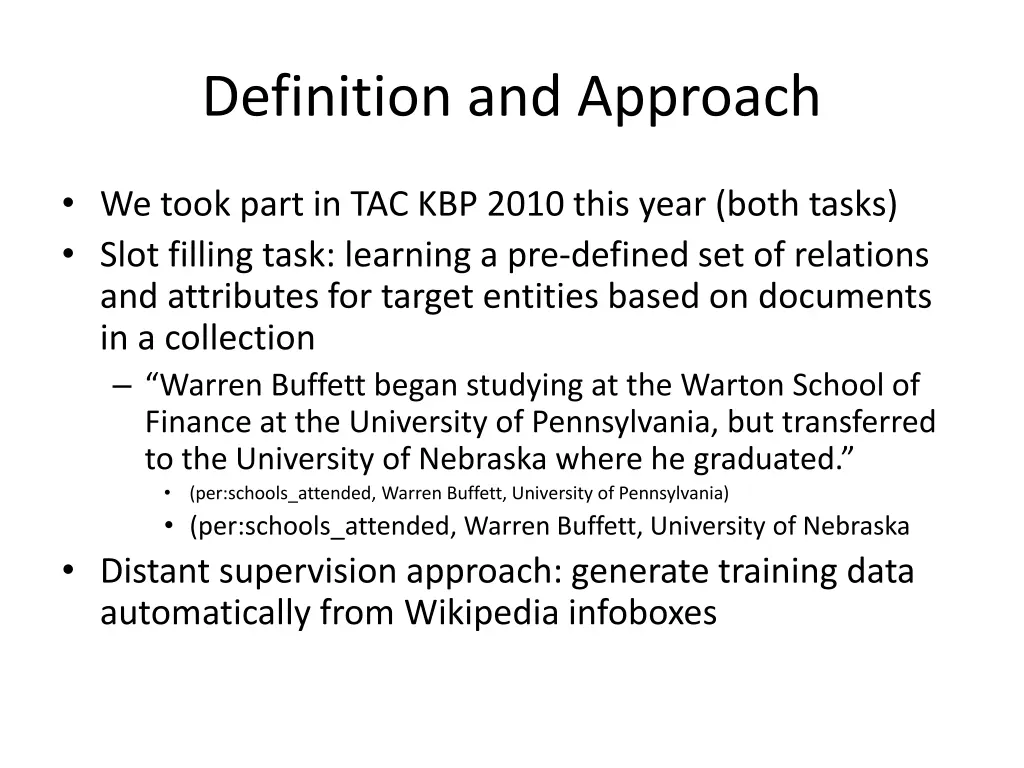 definition and approach