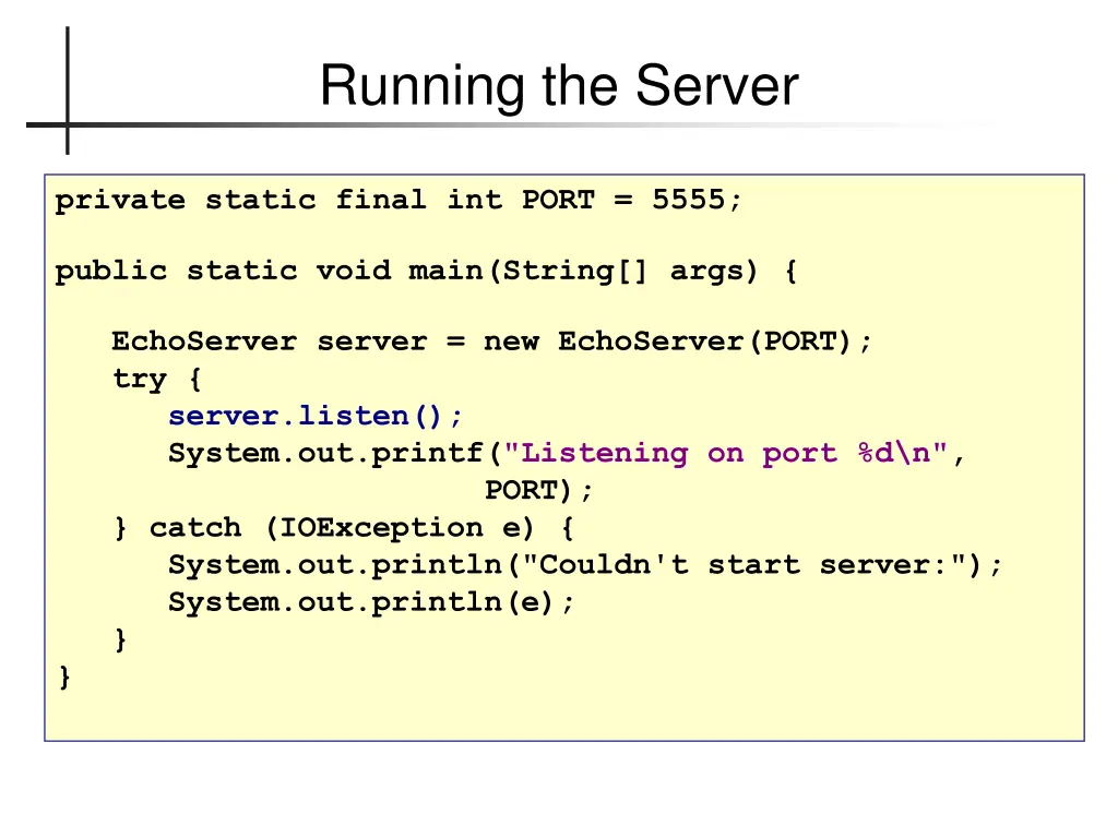 running the server