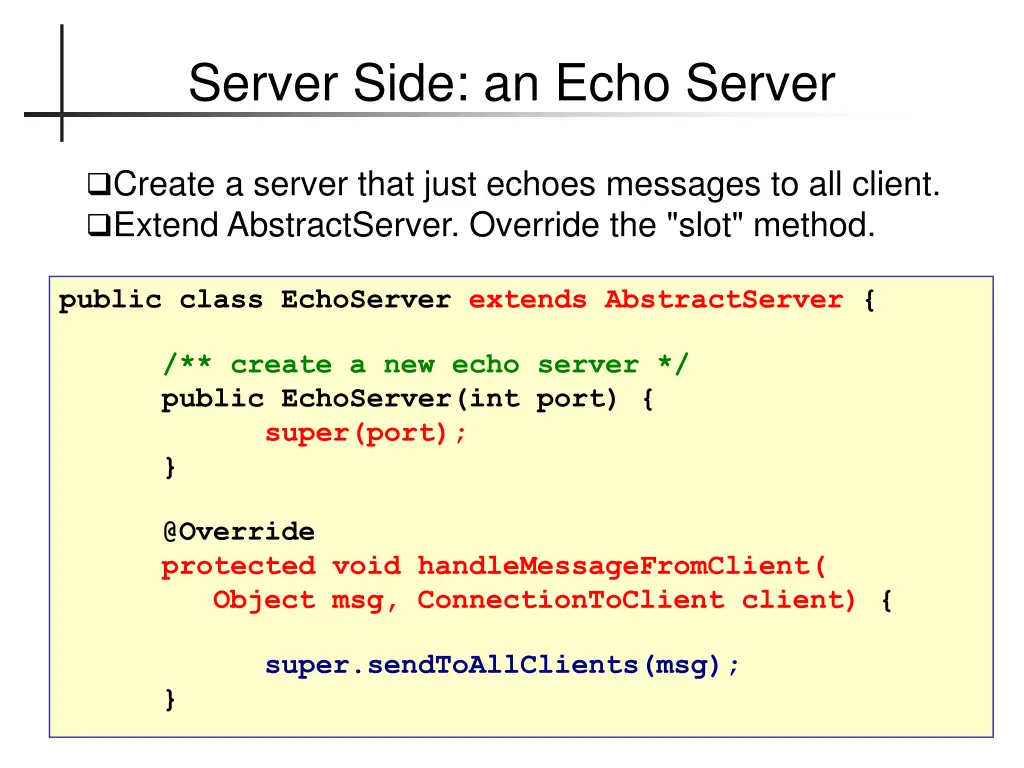 server side an echo server