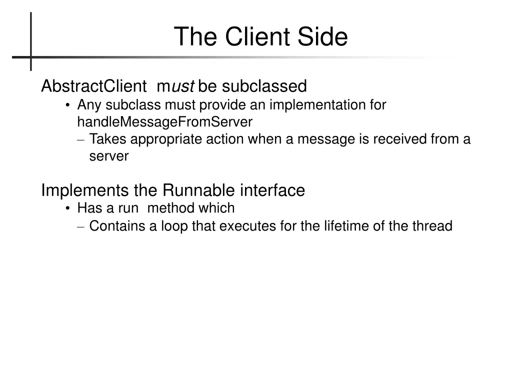 the client side