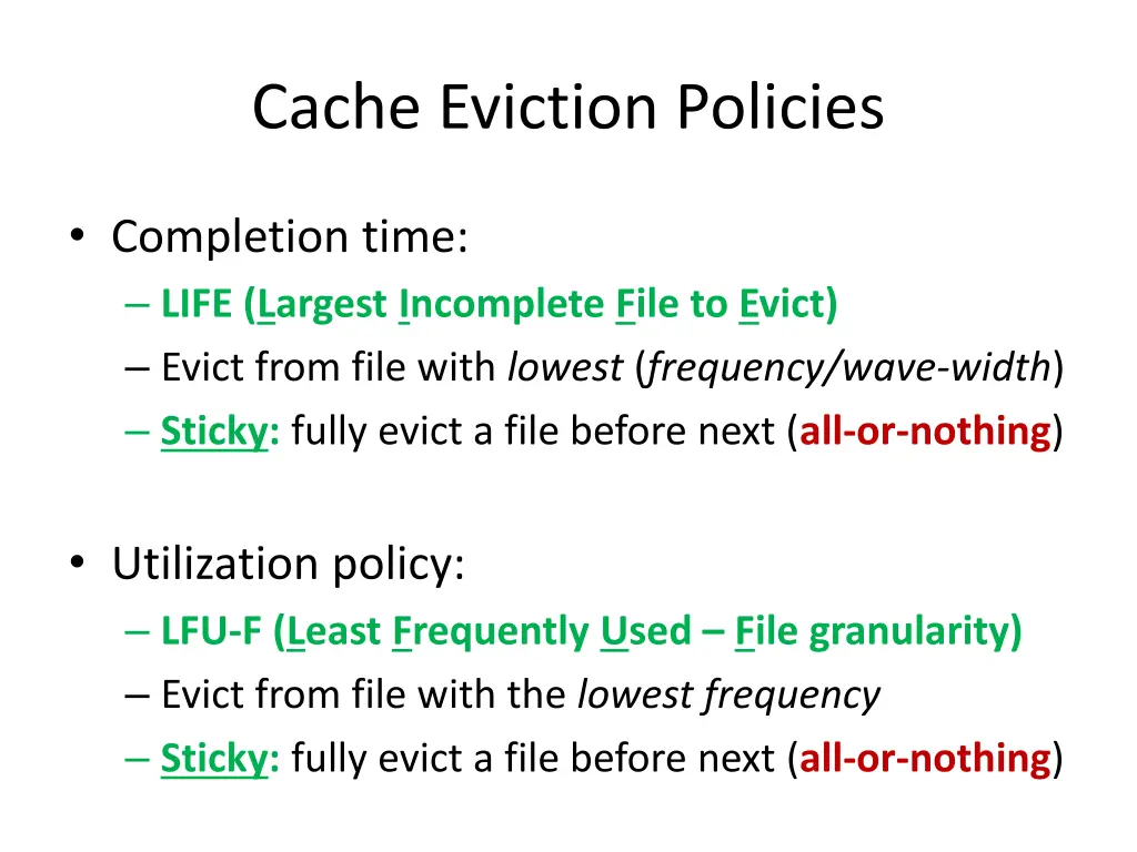 cache eviction policies