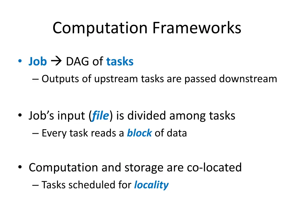 computation frameworks