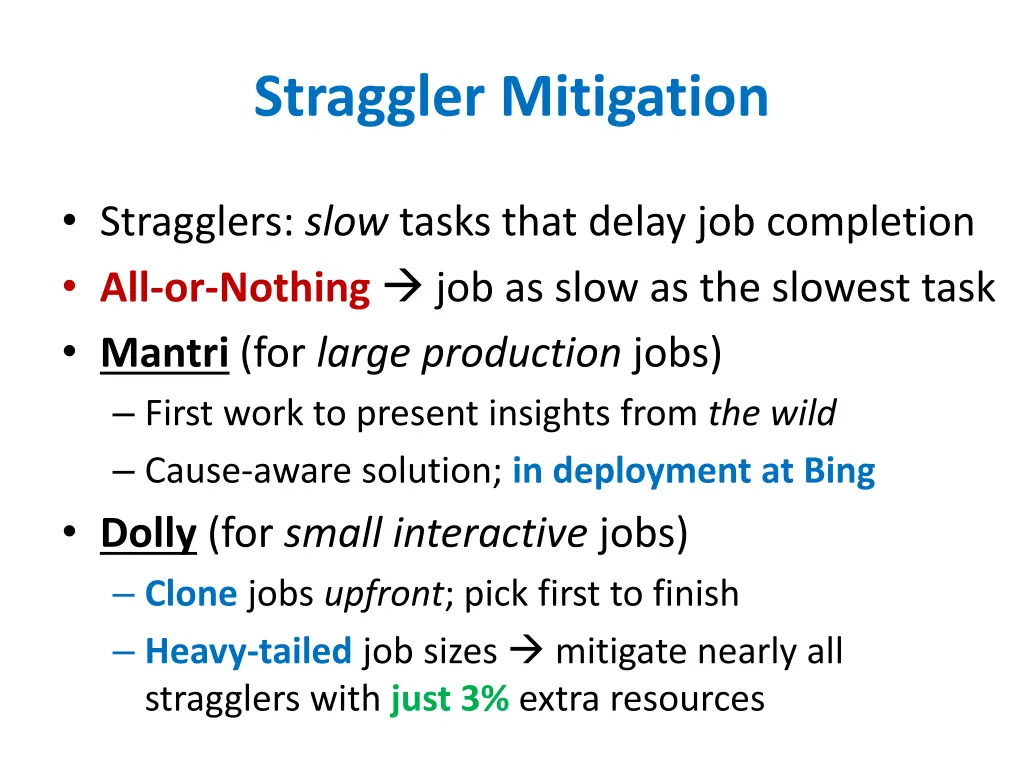 straggler mitigation