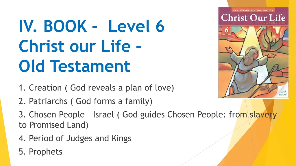 iv book level 6 christ our life old testament