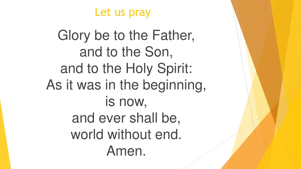 let us pray