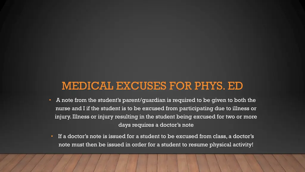 medical excuses for phys ed