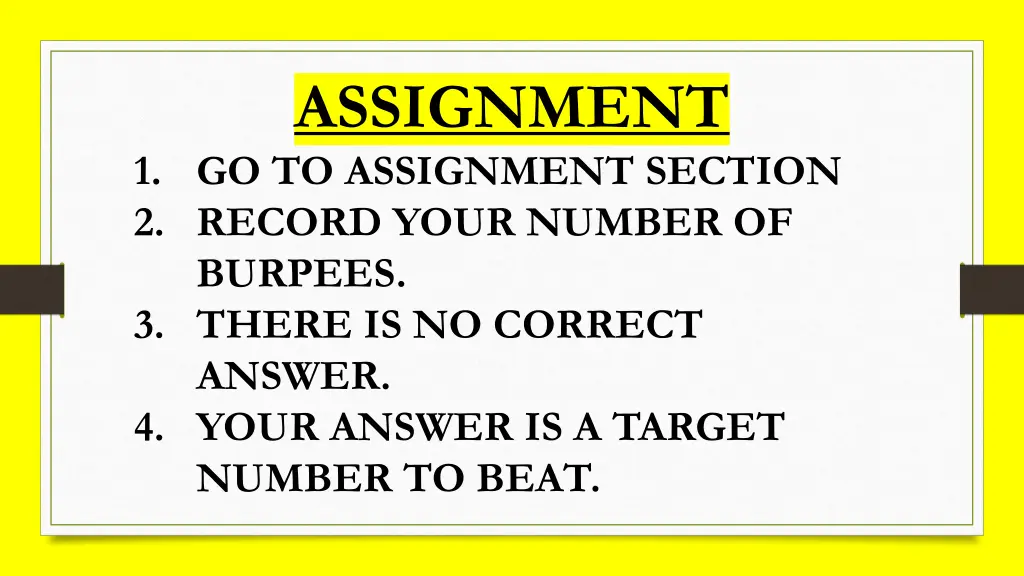 assignment 1 go to assignment section 2 record