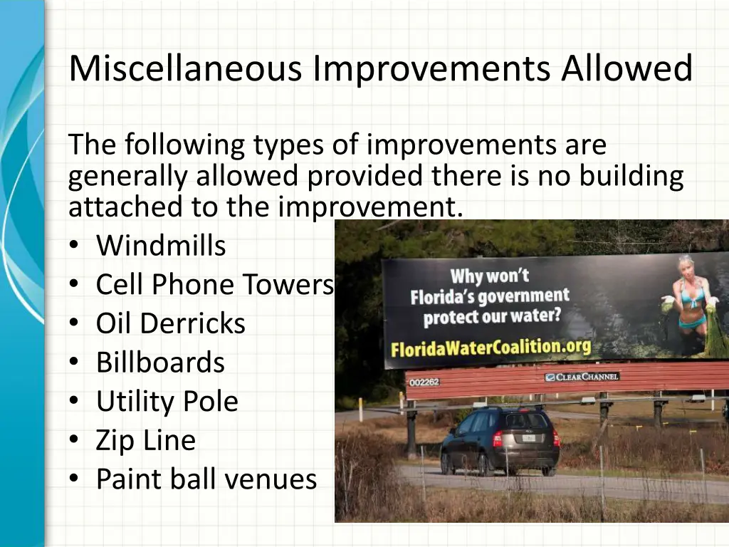miscellaneous improvements allowed