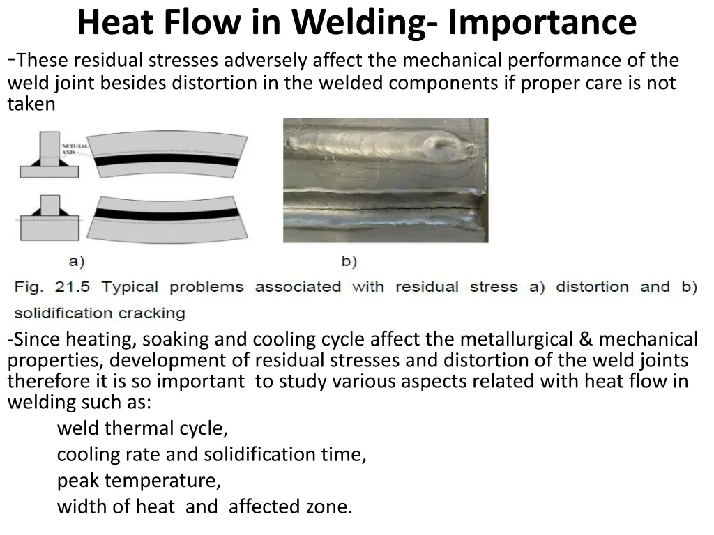 heat flow in welding importance these residual