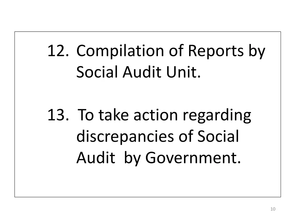 12 compilation of reports by social audit unit