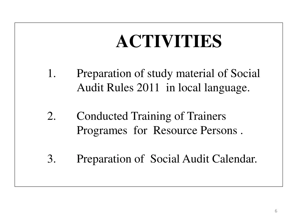 activities