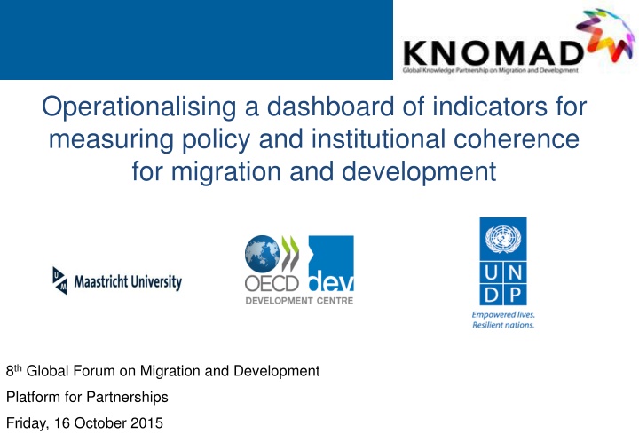 operationalising a dashboard of indicators