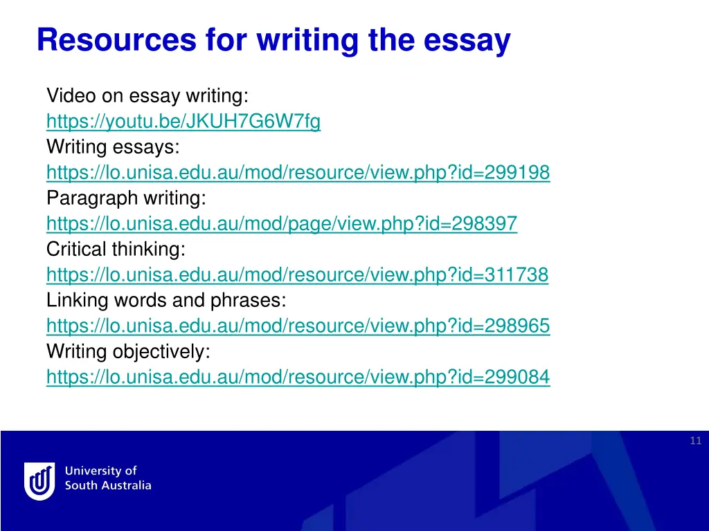 resources for writing the essay