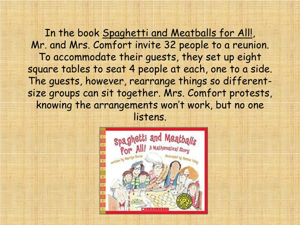 in the book spaghetti and meatballs