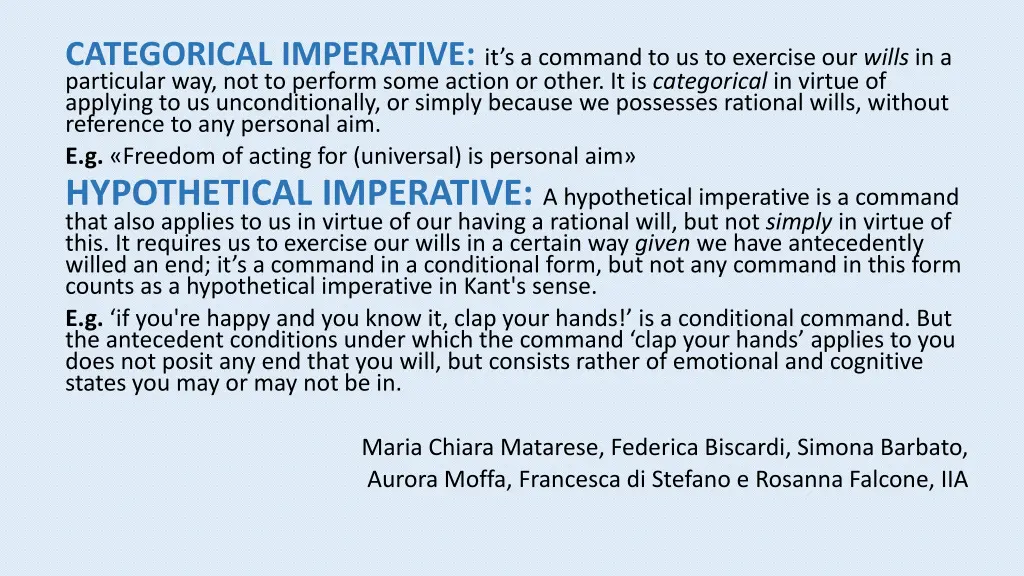 categorical imperative it s a command