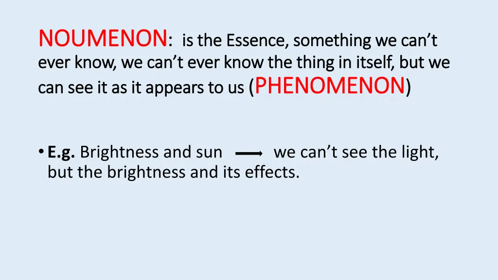 noumenon noumenon is is the ever ever know know