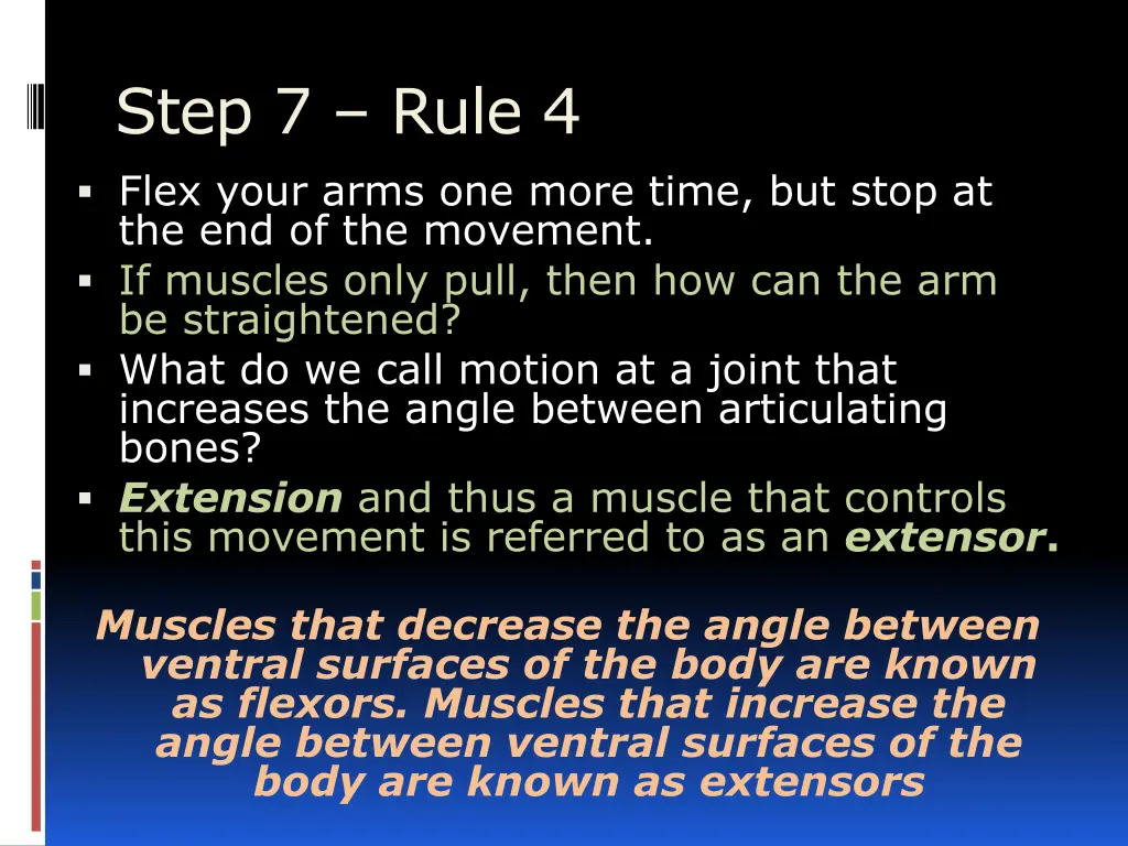 step 7 rule 4 flex your arms one more time