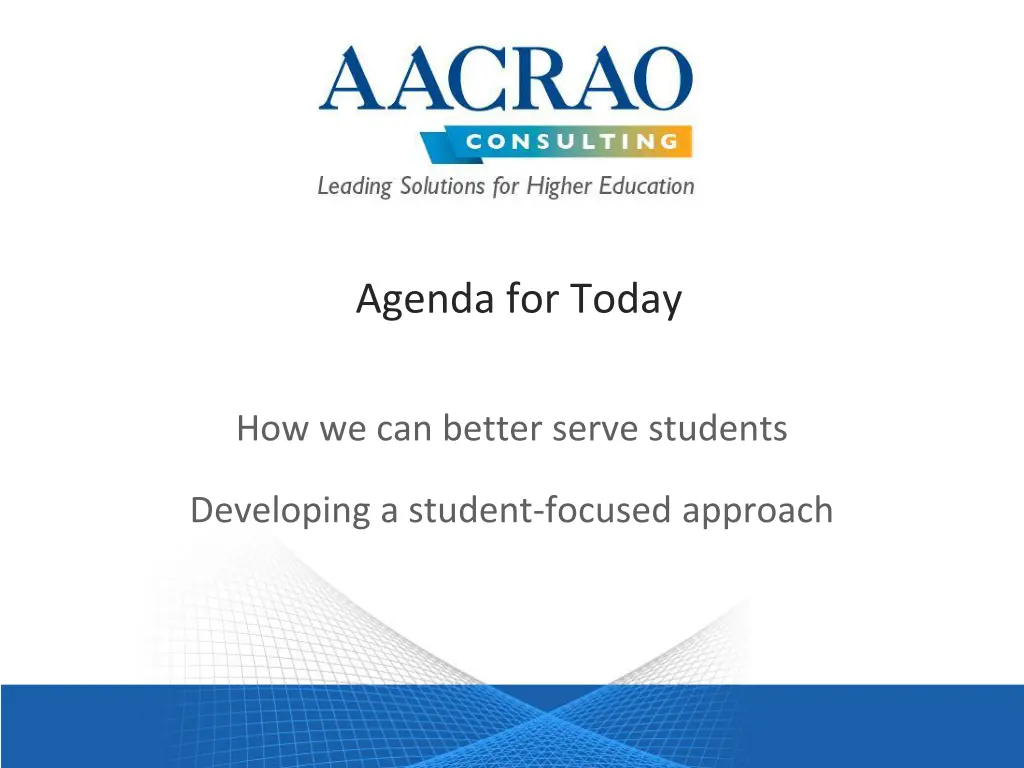 agenda for today