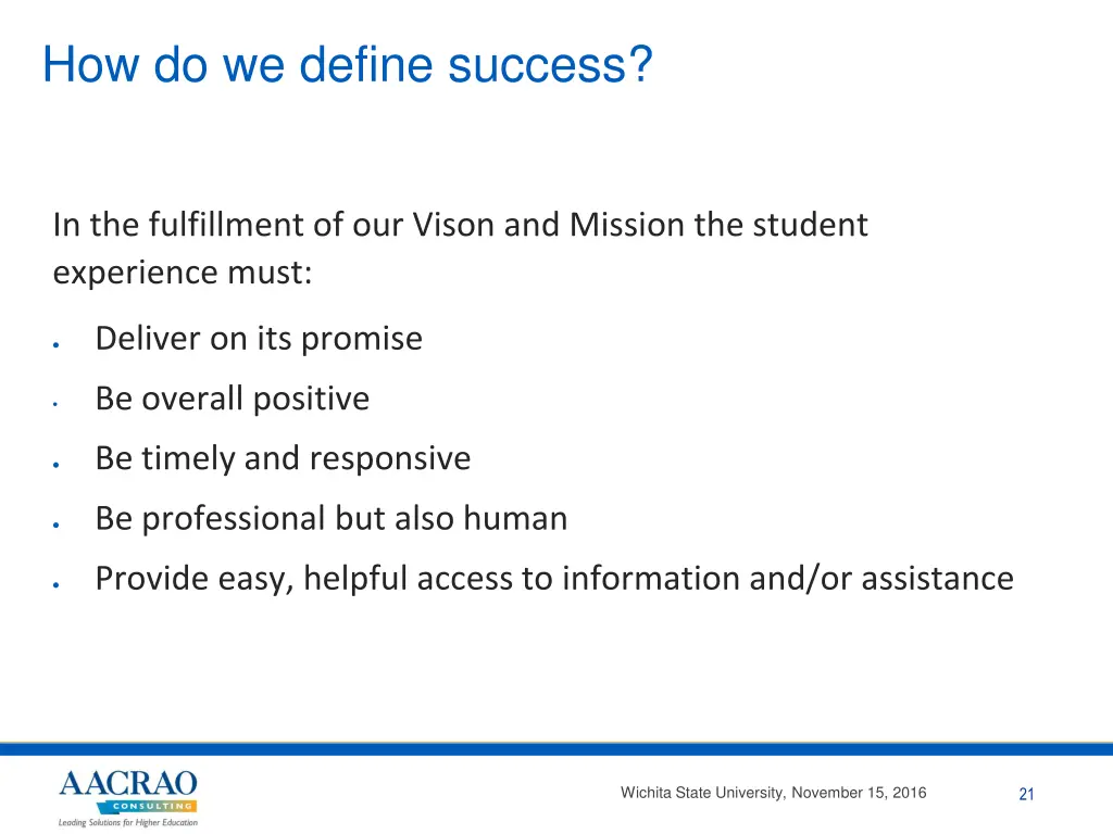 how do we define success